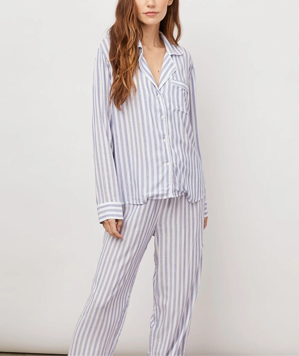 Rails Clara Pajama Set in Blue and White Bermuda Stripe